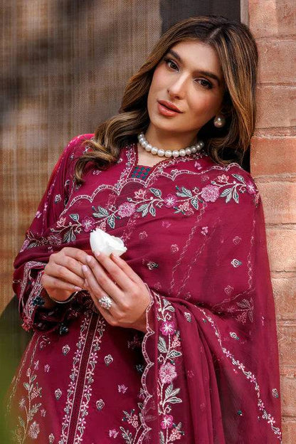 Farasha | Kaavish Lawn 24 | GARNET GLAM - Pakistani Designer Dress - by Farasha | Type: Luxury - 100% Original at Saira Sultan