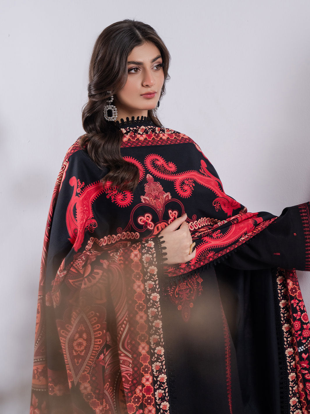 Faiza Faisal | Winter Edit 2024 | ZAREEN L Black Slub Khaddar