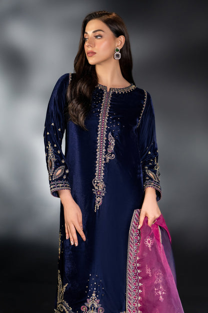 Naqshi | Makhmal 24 | IFRAH M Navy Blue Velvet