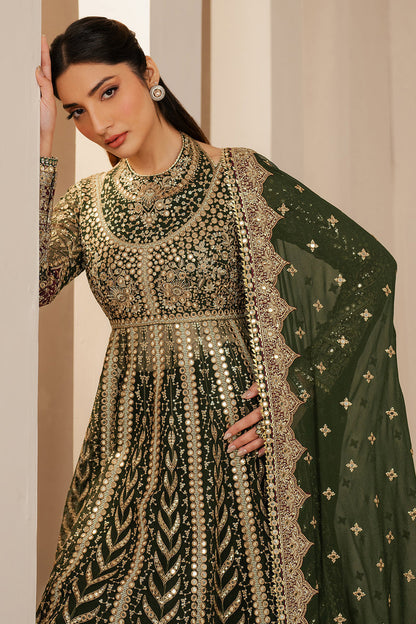 Jazmin | Wedding Formals | WF'25-02 XL Olive Green Chiffon