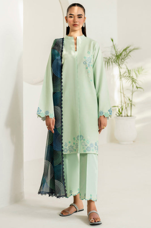 Farasha | Thread Lines Embroidered | Green Meadow - Pakistani Designer Dress - by Farasha - Type : Ladies Clothes - 100% Original at Saira Sultan