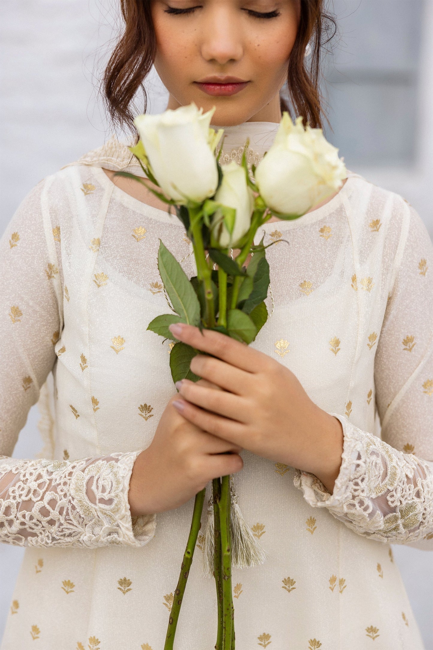 Erum Khan | Ramadan Edition | Hoor M White Cotton Karandi