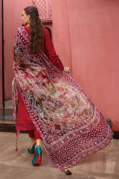 Nureh | Bazaar Lawn 25 | NE-109 S Lawn Haute Red