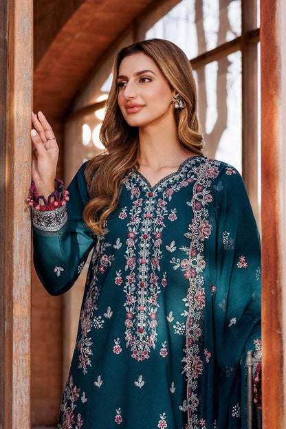 Farasha | Dastoor Embroidered Lawn SS24 | EMERALD CHARM - Pakistani Designer Dress - by Farasha | Type: Luxury - 100% Original at Saira Sultan