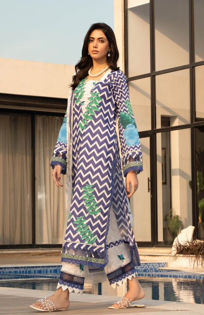 Alzohaib | Premium Prints 25 | AZP-25-11 M Navy Digital Printed