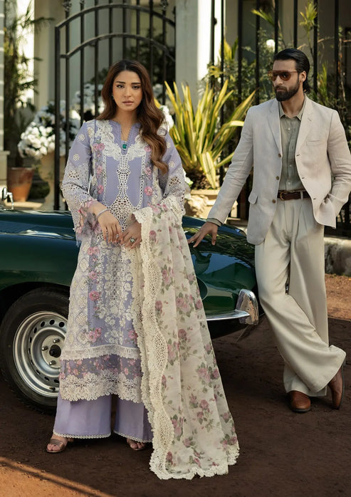 Kahf Premium | Luxury Lawn 25 | KLR-01 Maeve L Denim Blue Lawn