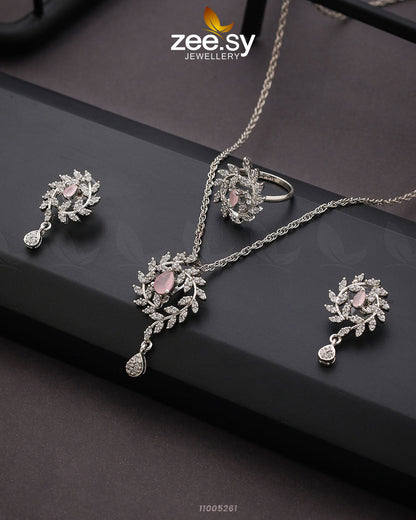 Pendant-0100 Silver Mint Pink