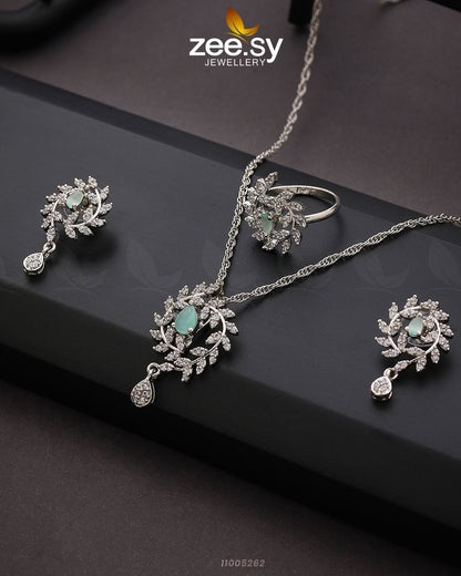 Pendant-0100 Silver Mint Green