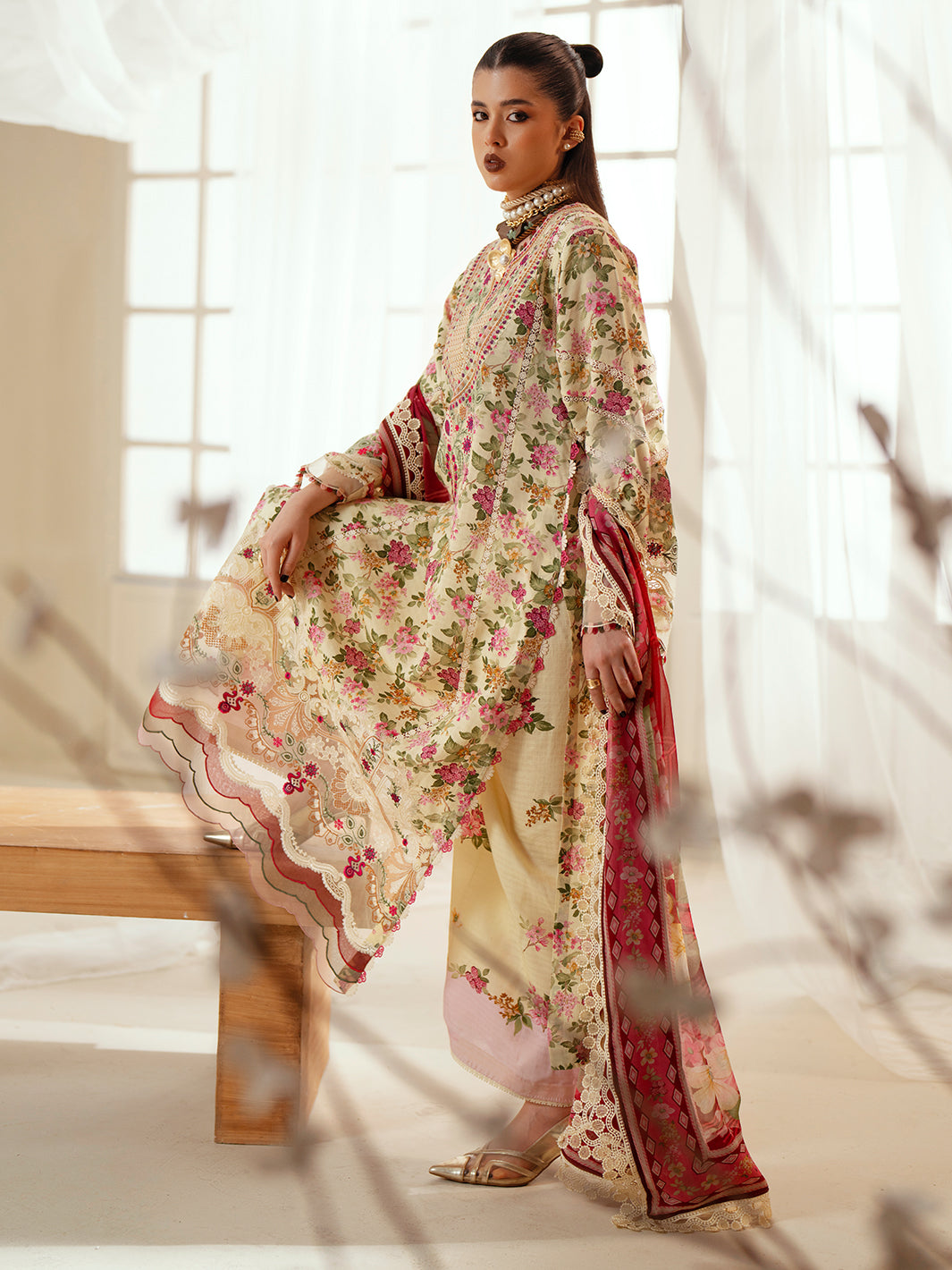 Bin Ilyas | Eres Bonita Viscose 25 | 1107-A - Pakistani Designer Dress - by Bin Ilyas - Type : Ladies Clothes - 100% Original at Saira Sultan