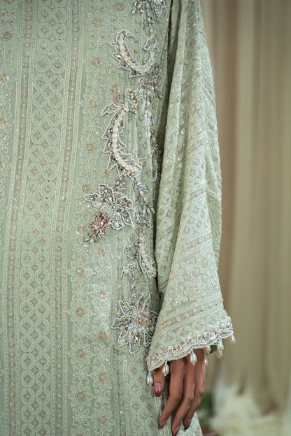 Ammara Khan | Sia 25 | D-08 L Pastel Mint Blended Silk
