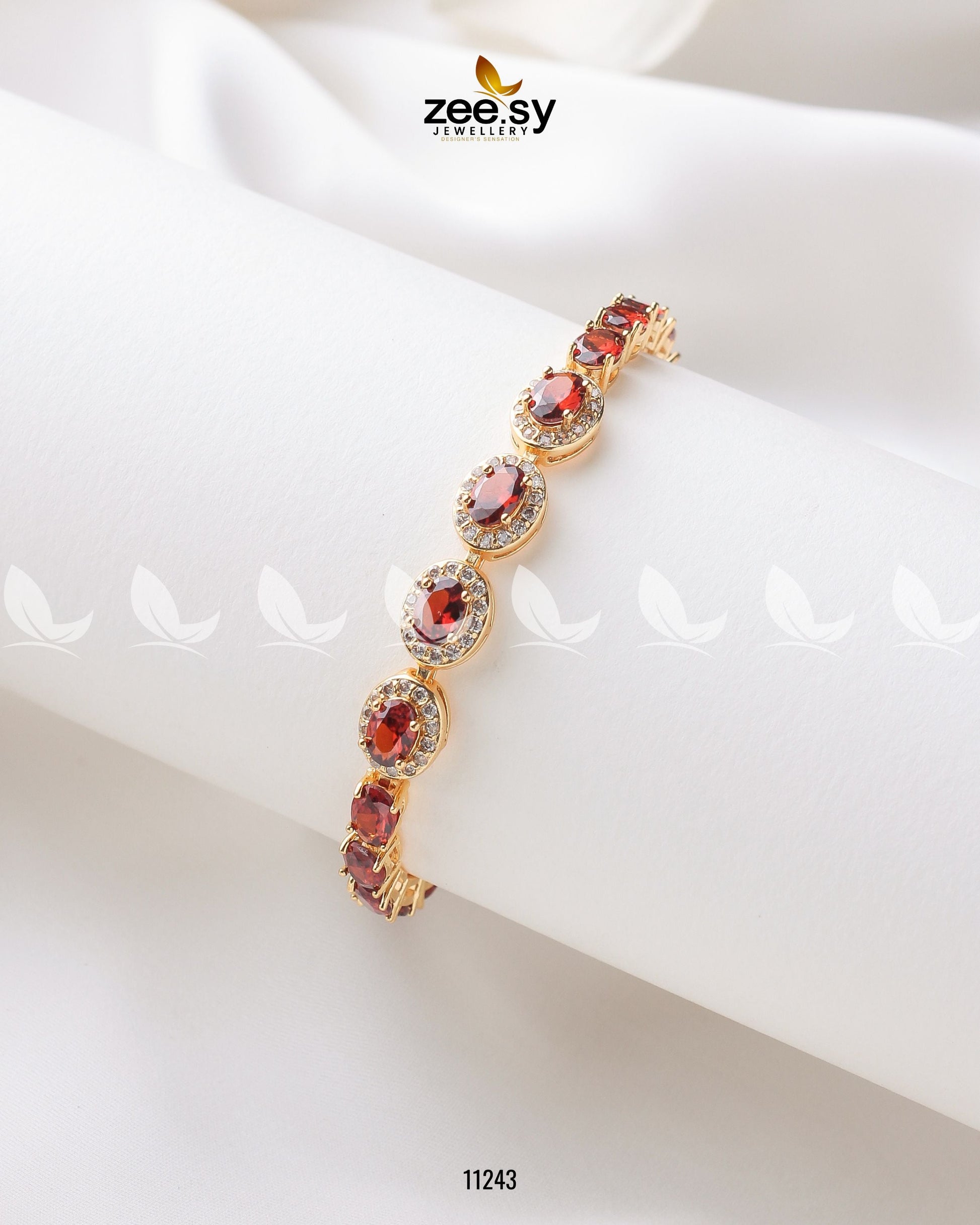 Burmese Bracelet Cherry Red