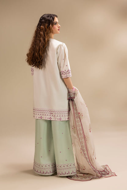 Erum Khan | Lillia Summer Edit | Pearl Blush S Off White Korean Silk