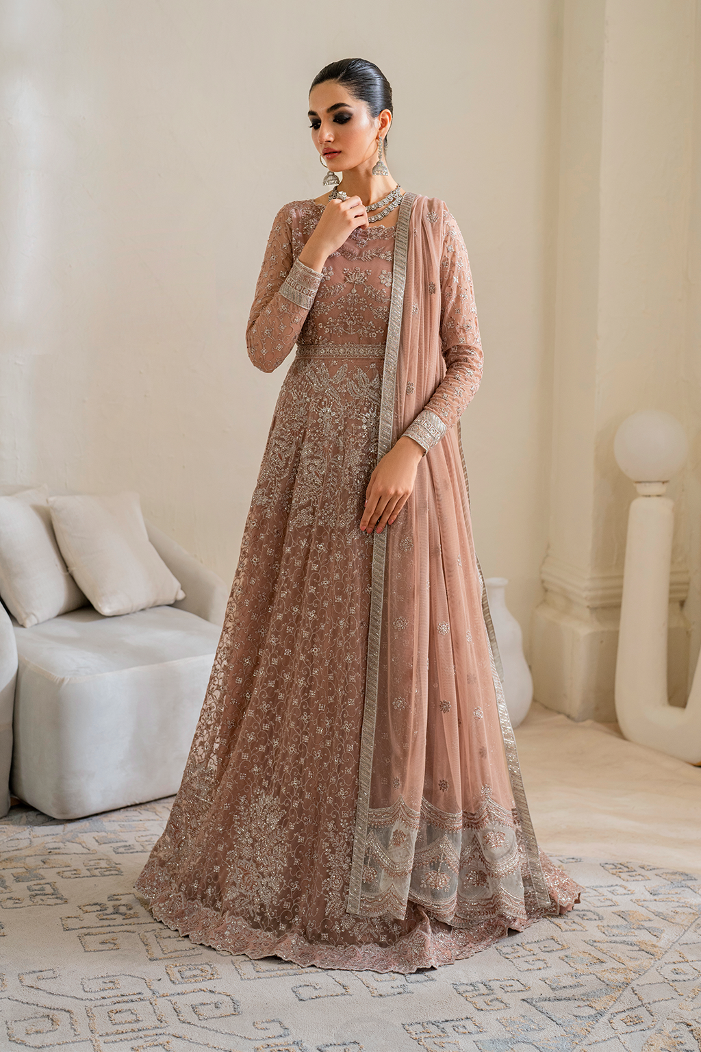 Iznik | Chinnon Chiffon | CC-43 Embroidered Net - Pakistani Designer Dress - by Iznik | Type: Formal - 100% Original at Saira Sultan