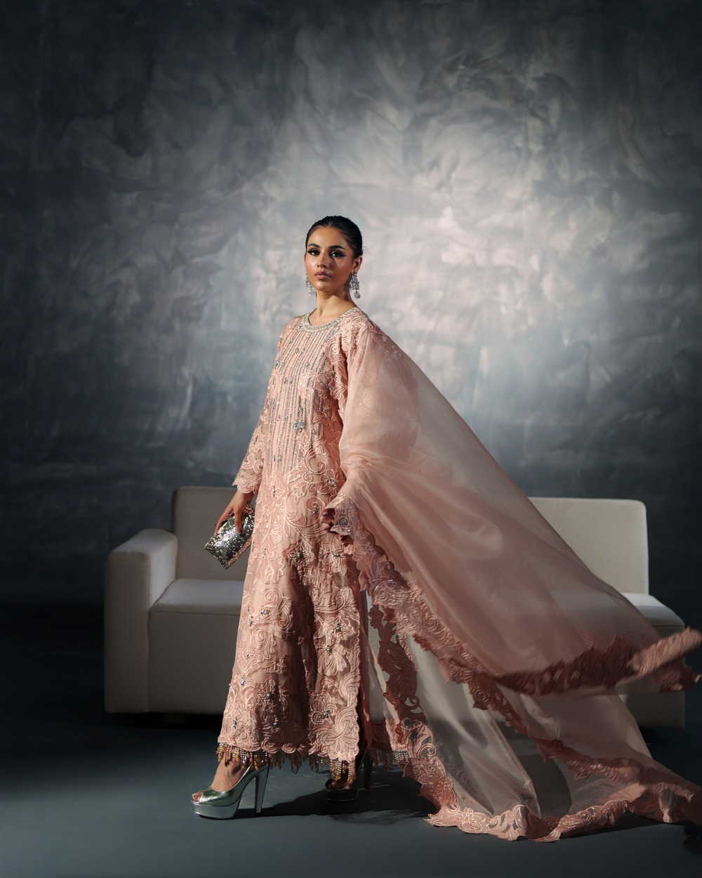 Vasal | Zyra Luxe Pret 26 | Peach Charm - Pakistani Designer Dress - by Vasal - Type : Ladies Clothes - 100% Original at Saira Sultan