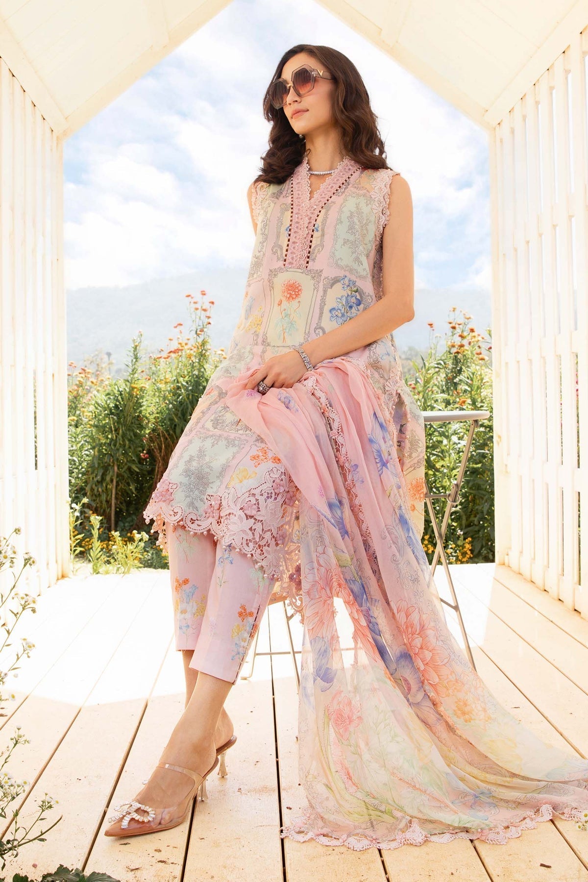 Maria B | M Prints 25 | MPT-2511-A XL Pink Lawn