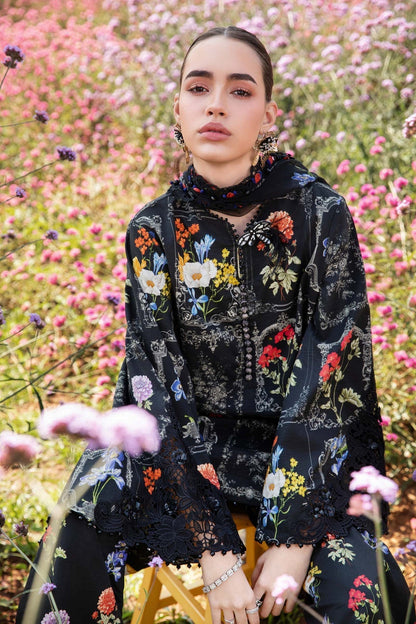 Maria B | M Prints 25 | MPT-2511-B L Black Lawn