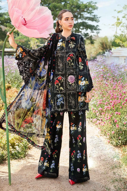 Maria B | M Prints 25 | MPT-2511-B S Black Lawn