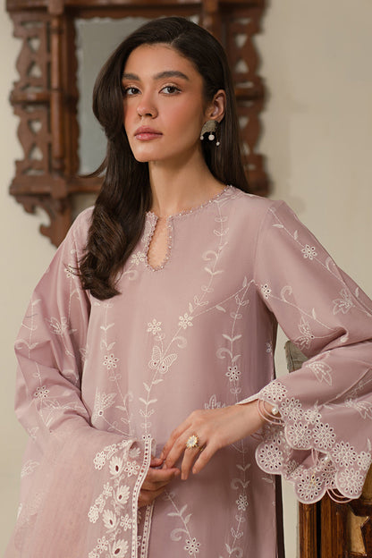 Cross Stitch | Chikankari Lawn 25 | MAUVE GLAM L Pink Lawn