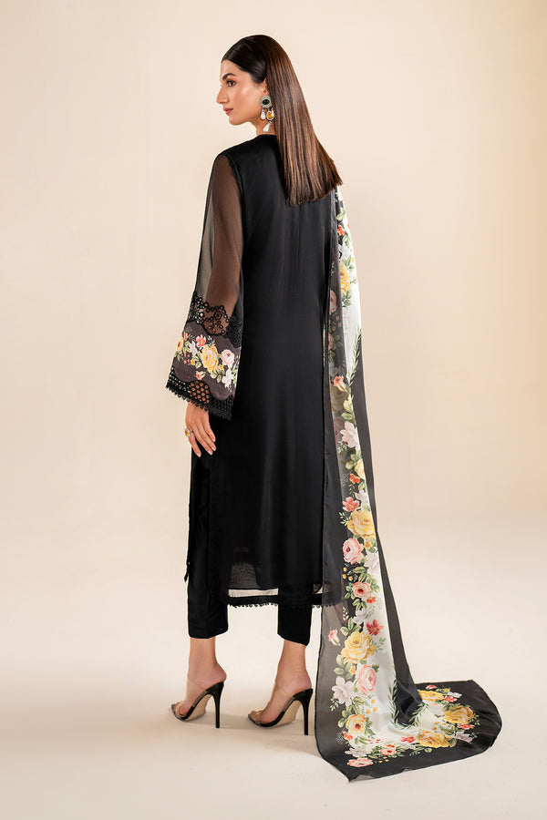 Baroque | Velvet Formals | CHIFFON UF-615 S Black Chiffon