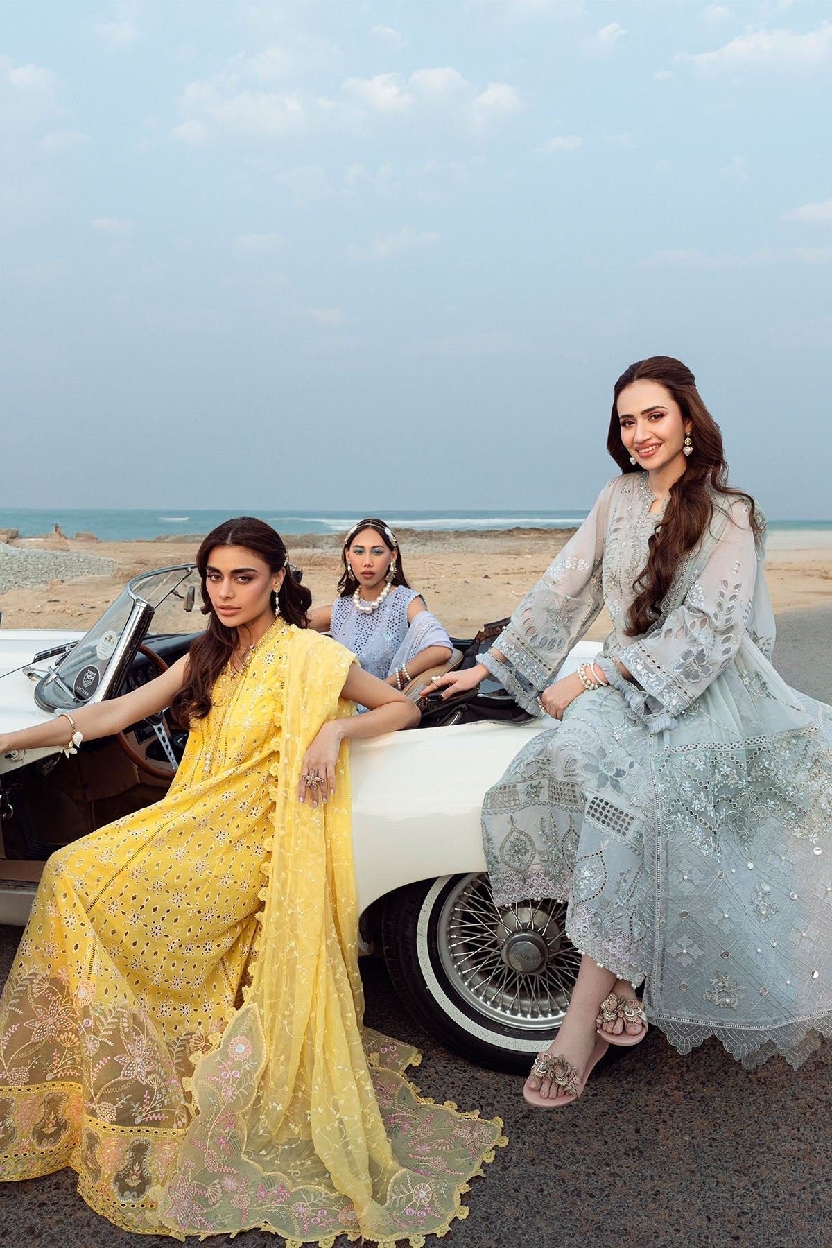 Nureh | Khuwab Luxury Lawn | NE-144 M Lime Yellow Kalidar Long Gown