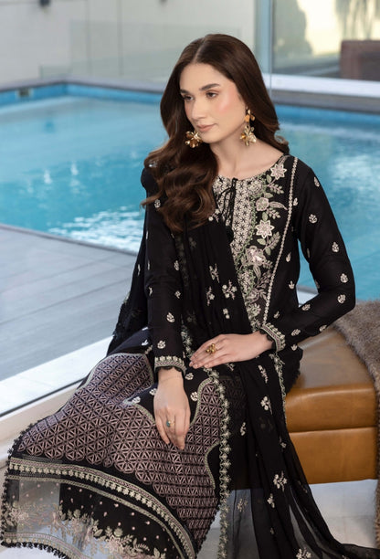 Humdum | Dilkash 25 | Dilkash - D08 L Black Lawn