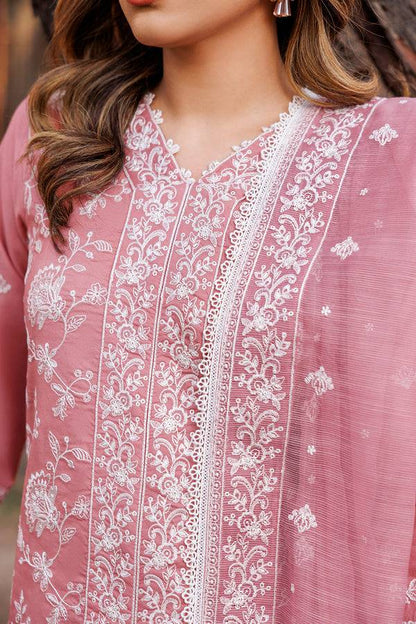 Farasha | Dastoor Embroidered Lawn SS24 | PEARL MIST - Pakistani Designer Dress - by Farasha | Type: Luxury - 100% Original at Saira Sultan