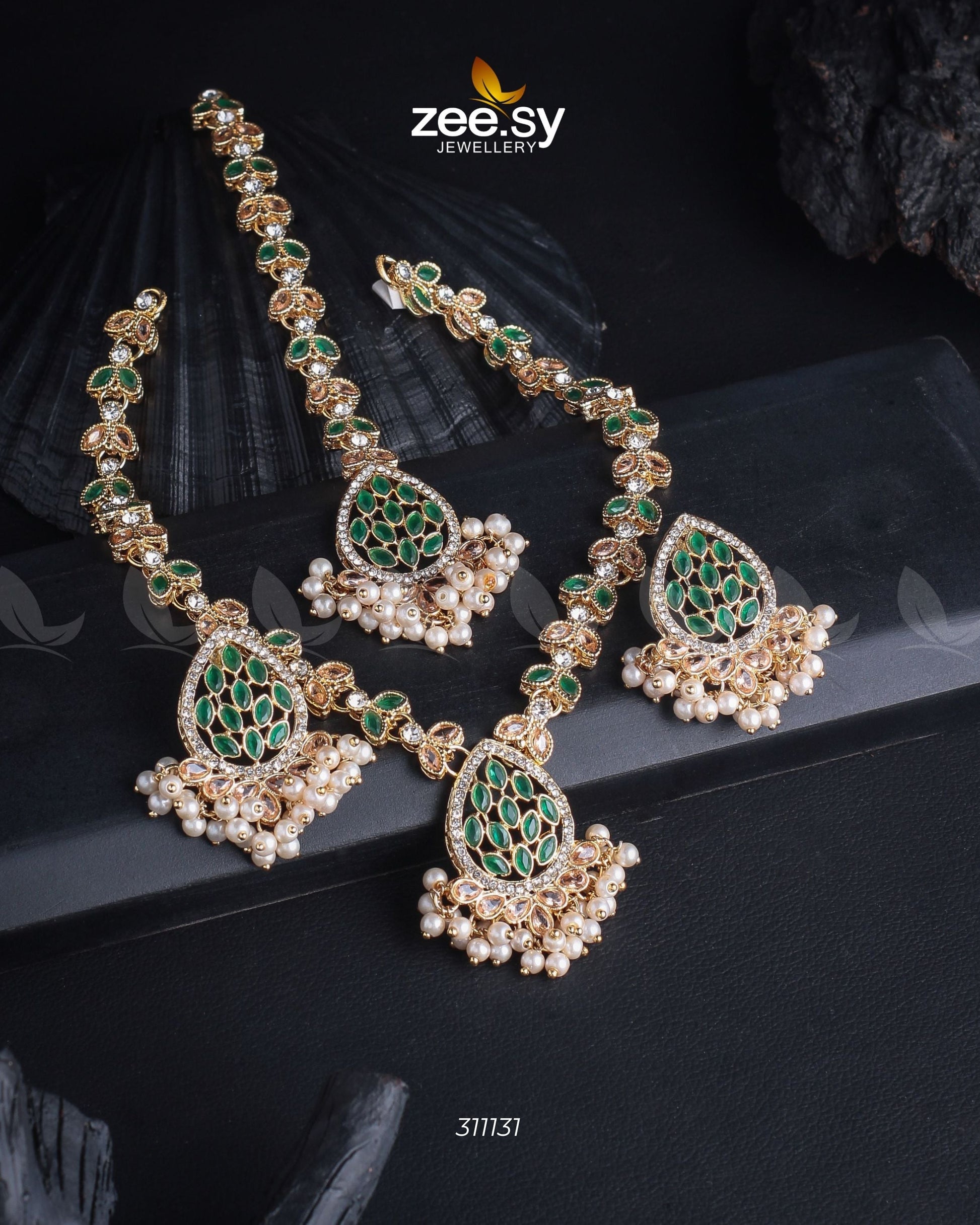 Luxe Necklace Set Golden Green