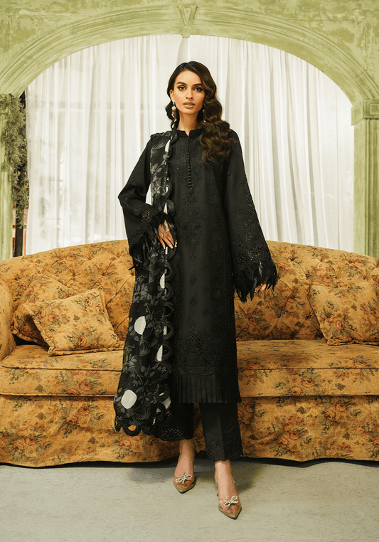 Zarqash | Tresor Luxury Lawn 24 | ZQT 005 MIDNIGHT - Pakistani Designer Dress - by Zarqash | Type: Luxury - 100% Original at Saira Sultan