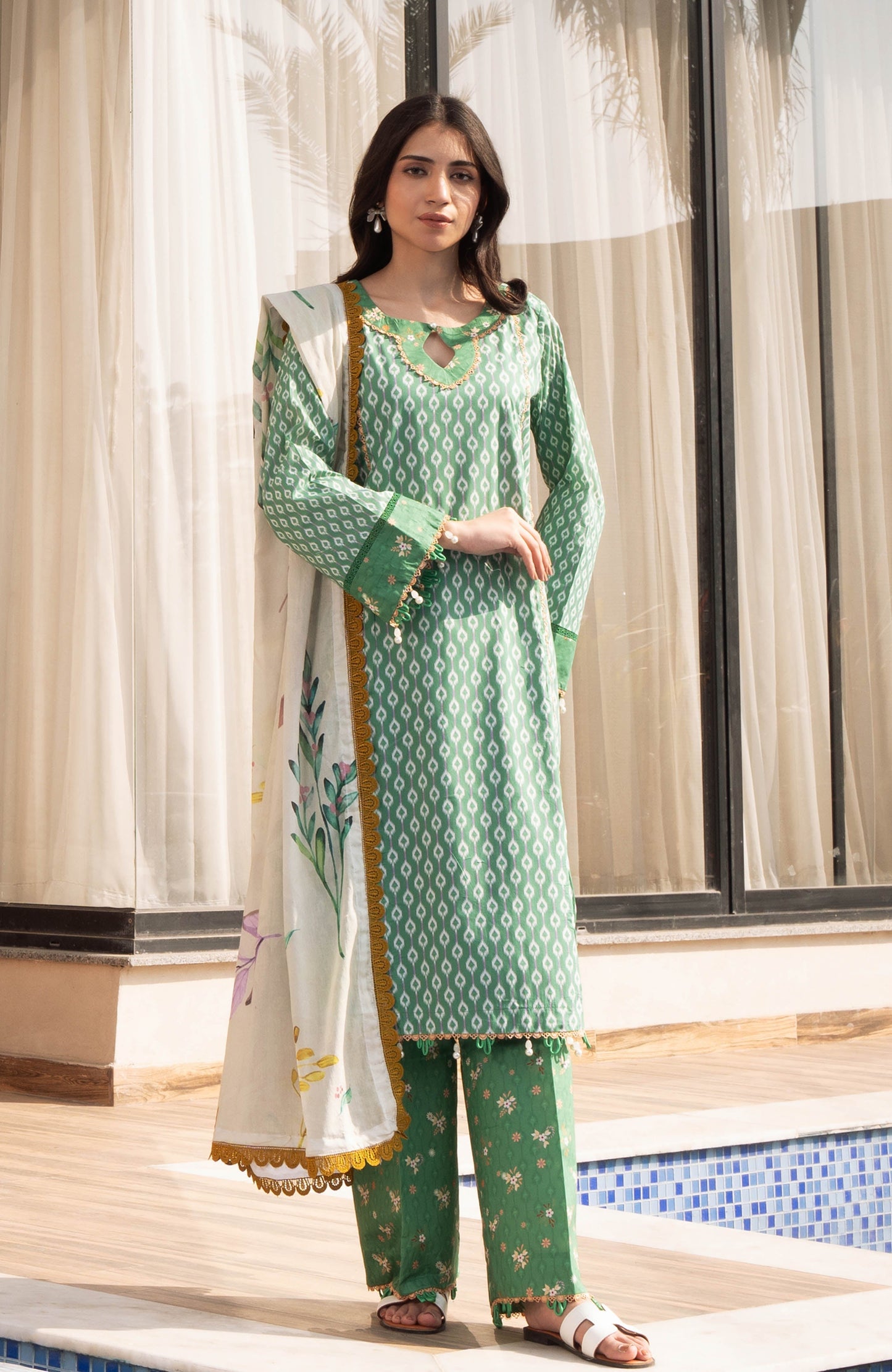 Alzohaib | Premium Prints 25 | AZP-25-12 XS Green Digital Printed
