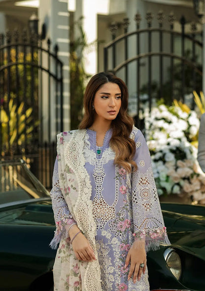 Kahf Premium | Luxury Lawn 25 | KLR-01 Maeve XL Denim Blue Lawn