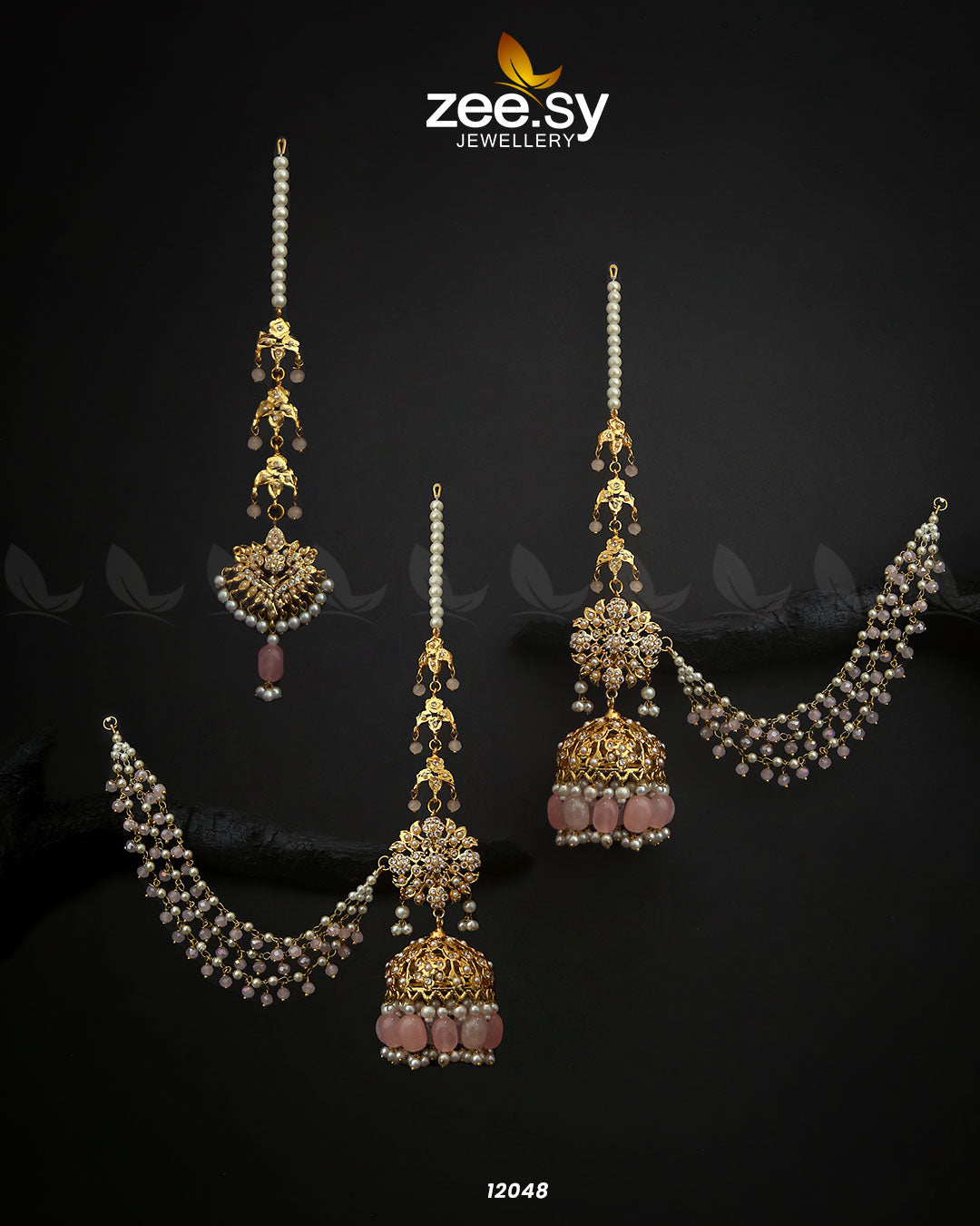 Glamourous Jhumka Earrings Mint Pink
