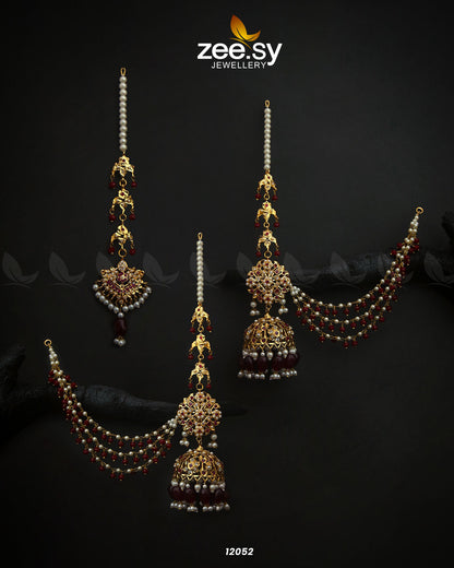Glamourous Jhumka Earrings Red
