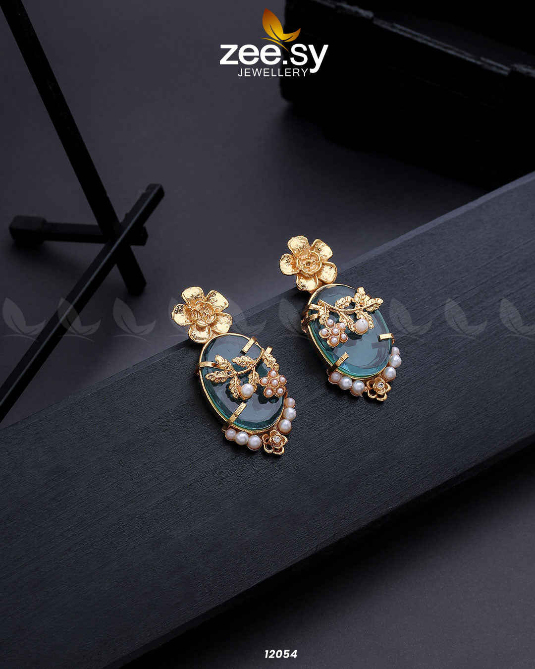 Crystal Glow Earrings Sea Green