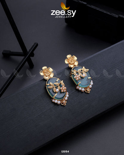 Crystal Glow Earrings Sea Green