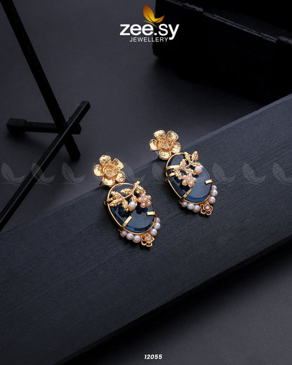 Crystal Glow Earrings Blue