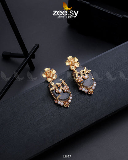 Crystal Glow Earrings Brown
