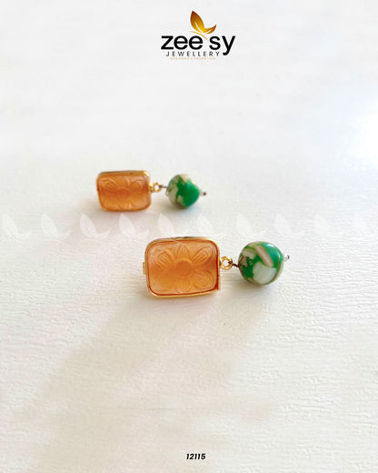 Petite Gems Earrings Orange