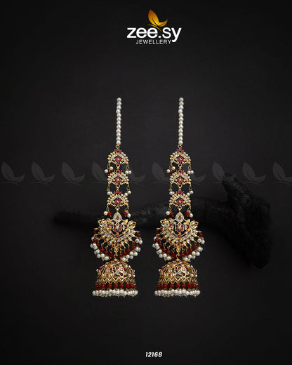 Adorable Jhumki Earrings Red & green