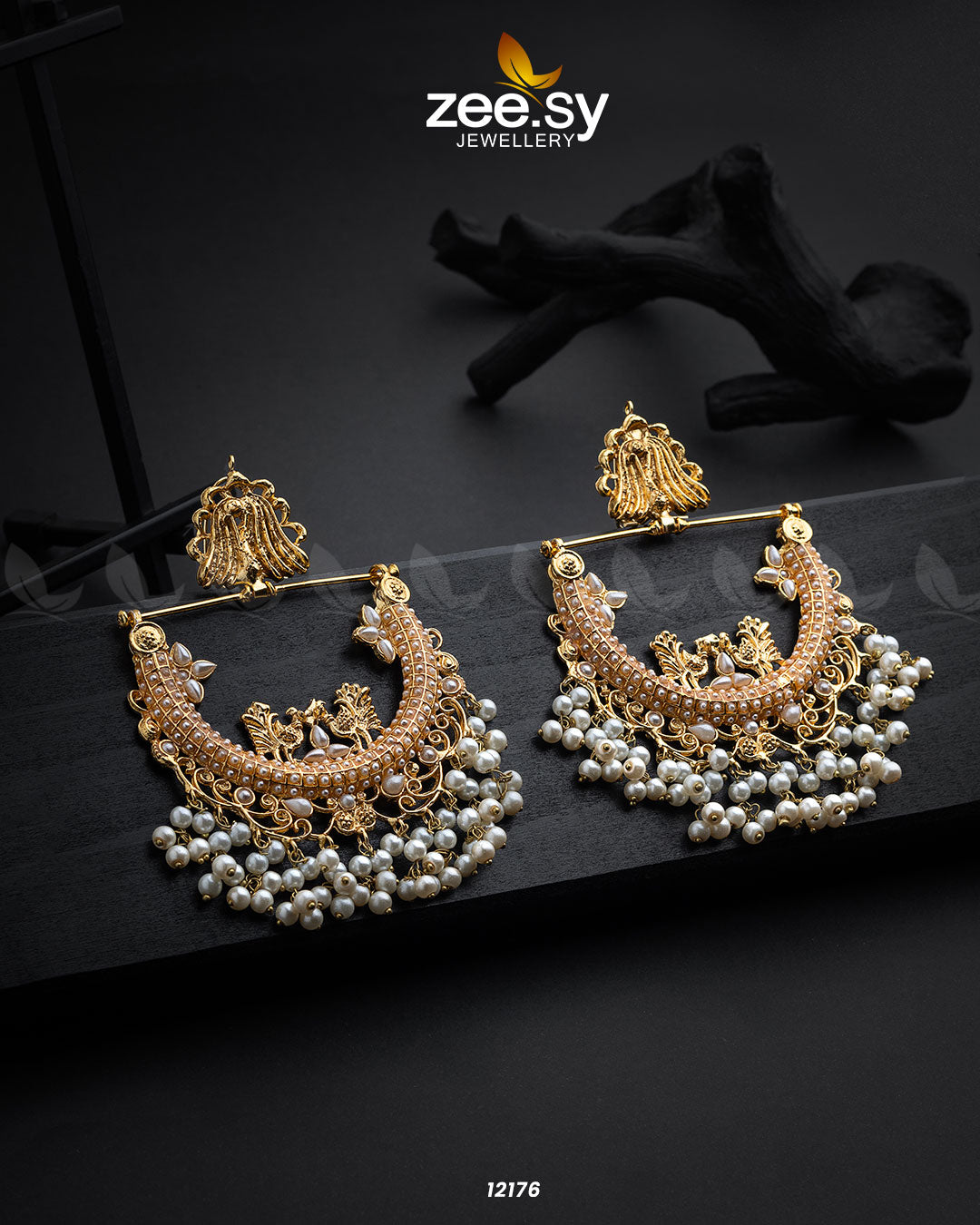 Earrings-0808 Golden Pearl