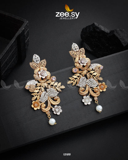 Floral Earrings Purple