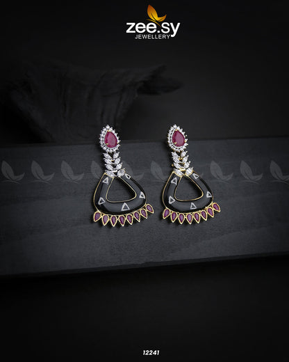 Earrings-0586 Black & Red