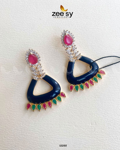 Earrings-0586 Blue & Red