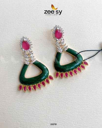 Earrings-0586 Green & Red
