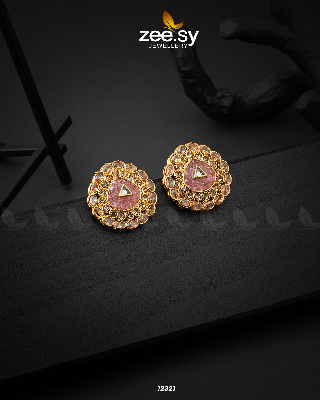 Pebble Earrings Pink