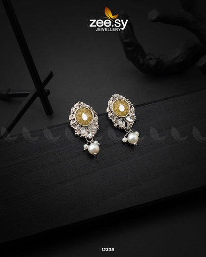 Limestone Crush Studs Earrings Yellow