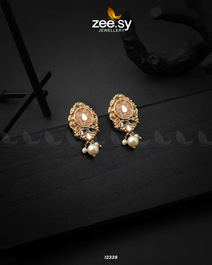 Quartz Earrings Champagne