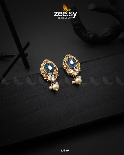 Quartz Earrings Blue