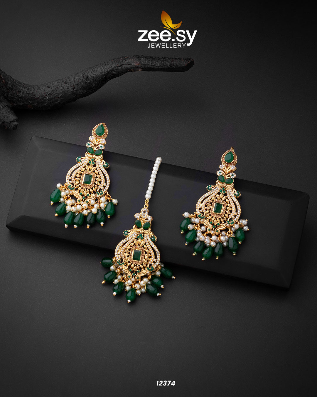 Minal's Earrings Green