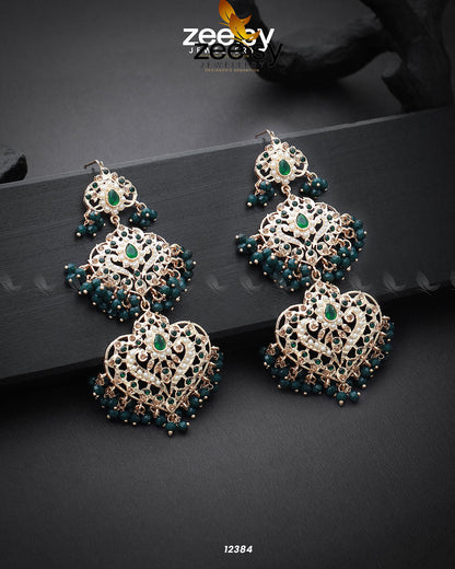 Keerthi's Earrings Golden Green