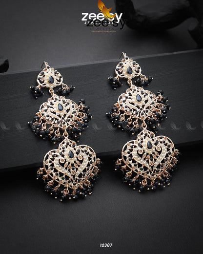 Keerthi's Earrings Golden Black